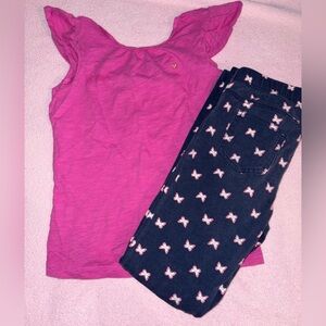 Girls Pink and Blue Butterfly Outfit size 8